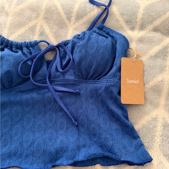 Samiol Blue Textured Bikini Set - Picture 2 of 6